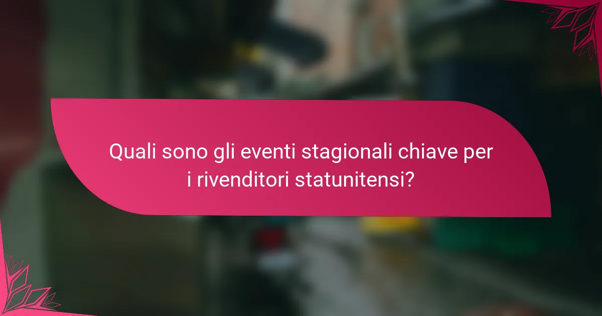 Quali sono gli eventi stagionali chiave per i rivenditori statunitensi?