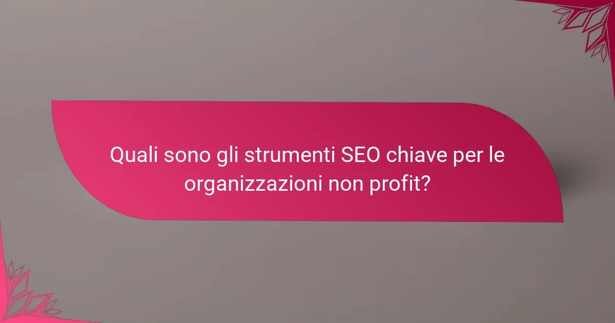 Quali sono gli strumenti SEO chiave per le organizzazioni non profit?