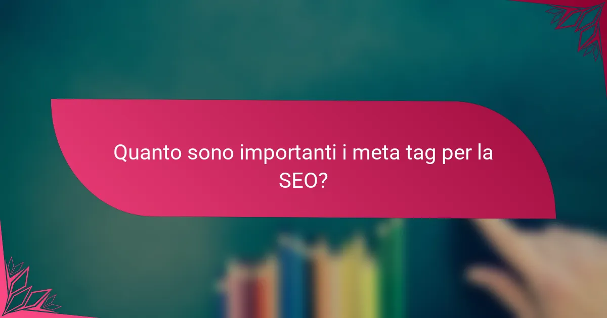Quanto sono importanti i meta tag per la SEO?